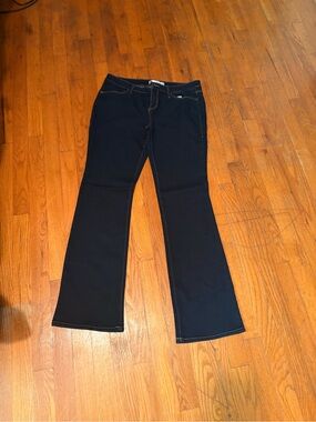 No Boundaries Black Flare Jeans with Contrast Stitching